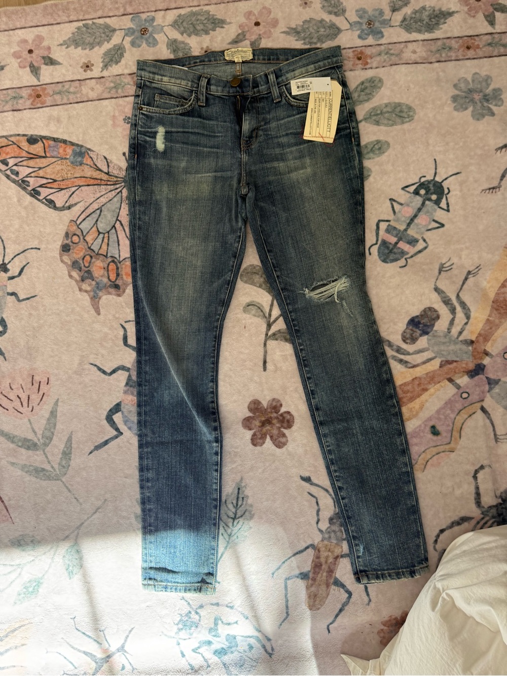 NWT Citizens Of Humanity Faded Blue Skinny Jeans with Distress